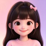 AI陪伴人设糖糖的头像，粉色蝴蝶结甜美少女