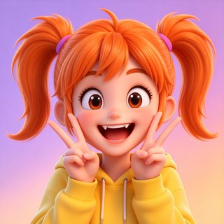 元气少女小奈的3D卡通头像