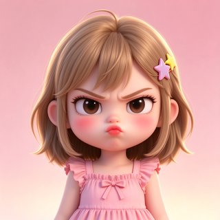 傲娇萌妹泡泡的3D卡通头像